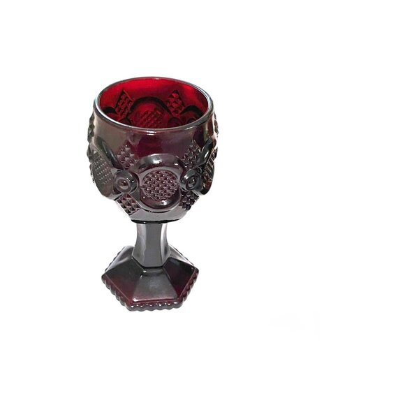 Vintage Avon 1876 Cape Cod Ruby Red Glass Creamer & Cordial Lot - Picture 2 of 3